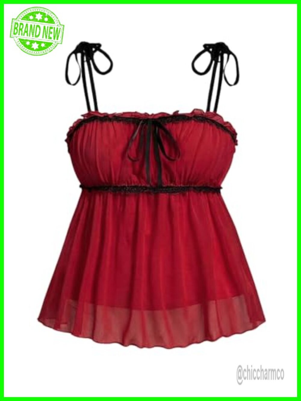 Plus Size Lace Babydoll Top Tie Shoulder Peplum Bustier Cami Summer